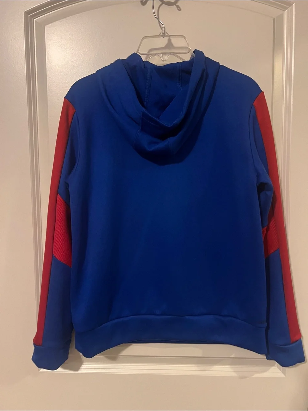 adidas Royal Blue & Red Kansas Jayhawks Pullover Hoodie